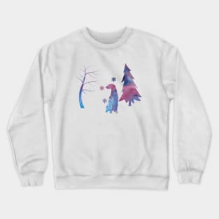 Deerhound Snowflakes Winter Forest Crewneck Sweatshirt